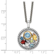 Shey Couture Sterling Silver Rhodium-Rhodium-Plated with 14k Accent .43 Citrine/.93 Swiss Blue Topaz/.14 Light Blue Topaz/.13 Peridot 18 inch Necklace - Birthstone Company