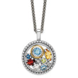 Shey Couture Sterling Silver Rhodium-Rhodium-Plated with 14k Accent .43 Citrine/.93 Swiss Blue Topaz/.14 Light Blue Topaz/.13 Peridot 18 inch Necklace - Birthstone Company