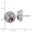 Shey Couture Sterling Silver Rh-plated w/14k Accent .10 Light and .55Swiss Blue Topaz/.52Garnet/.19Citrine/.02Peridot/.06White Topaz Earrings - Birthstone Company