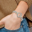 Shey Couture Sterling Silver with 14K Accent 7.75 Inch Antiqued Diamond Heart Bracelet - Birthstone Company