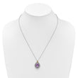 Shey Couture Sterling Silver Rhodium-plated with 14k Accent Oval Amethyst 18 inch with 2 inch Extension Vintage Necklace - Birthstone Company