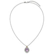 Shey Couture Sterling Silver Rhodium-plated with 14k Accent Oval Amethyst 18 inch with 2 inch Extension Vintage Necklace - Birthstone Company