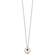 Shey Couture Sterling Silver Rhodium-plated Twisted Circle with 14k Leaf Accent Round Garnet Dangle 18 inch with 2 inch Extension Necklace - Birthstone Company