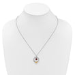 Shey Couture Sterling Silver Rhodium-plated Twisted Circle with 14k Leaf Accent Round Garnet Dangle 18 inch with 2 inch Extension Necklace - Birthstone Company
