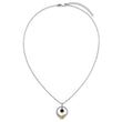 Shey Couture Sterling Silver Rhodium-plated Twisted Circle with 14k Leaf Accent Round Garnet Dangle 18 inch with 2 inch Extension Necklace - Birthstone Company