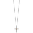 Shey Couture Sterling Silver Rhodium-plated with 14k Accent Round Garnet Textured Cross 18 inch with 2 inch Extension Necklace - Birthstone Company