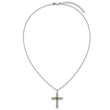 Shey Couture Sterling Silver Rhodium-plated with 14k Accent Round Garnet Textured Cross 18 inch with 2 inch Extension Necklace - Birthstone Company
