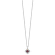 Shey Couture Sterling Silver Rhodium-plated with 14k Accent Round Garnet Flower 18 inch with 2 inch Extension Necklace - Birthstone Company