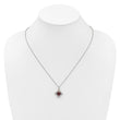 Shey Couture Sterling Silver Rhodium-plated with 14k Accent Round Garnet Flower 18 inch with 2 inch Extension Necklace - Birthstone Company