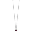 Shey Couture Sterling Silver Rhodium-plated with 14k Accent Checker Cushion Garnet and .04ct. Diamond 18 inch w/2 inch Extension Necklace - Birthstone Company