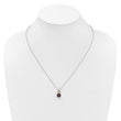 Shey Couture Sterling Silver Rhodium-plated with 14k Accent Checker Cushion Garnet and .04ct. Diamond 18 inch w/2 inch Extension Necklace - Birthstone Company