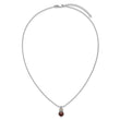 Shey Couture Sterling Silver Rhodium-plated with 14k Accent Checker Cushion Garnet and .04ct. Diamond 18 inch w/2 inch Extension Necklace - Birthstone Company