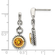 Sterling Silver Gold-Plated Citrine Dangle Earrings Vintage Style