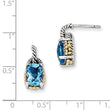 Two-Tone 14K Gold Sky Blue Topaz Drop Earrings