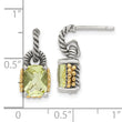 Accent Lemon Quartz Dangle Earrings in 14K Two-Tone Gold