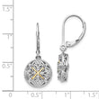 Vintage Sterling Silver 14K Gold Diamond Dangle Earrings