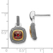 925 Sterling Silver Garnet Earrings with Gold-Plated Antique Finish