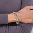 Shey Couture Sterling Silver 14K Accent Multi-Gemstone Antiqued Cuff Bracelet - Birthstone Company