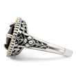 Shey Couture Sterling Silver with 14K Accent Antiqued Checkerboard Cushion Garnet Ring - Birthstone Company