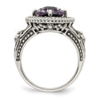 Shey Couture Sterling Silver with 14K Accent Antiqued Cushion Pink Quartz Ring - Birthstone Company