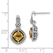 Sterling Silver Citrine Dangle Earrings with 14K Gold Accent