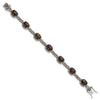 Accent Cushion Smoky Quartz Bracelet in Sterling Silver, 7.8 Inch