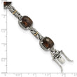 Accent Cushion Smoky Quartz Bracelet in Sterling Silver, 7.8 Inch