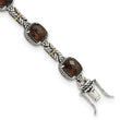 Accent Cushion Smoky Quartz Bracelet in Sterling Silver, 7.8 Inch