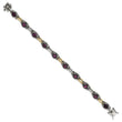 Sterling Silver w/ 14k Accent Antiqued Rhodolite Garnet Link Bracelet - Birthstone Company