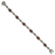 Shey Couture Sterling Silver with 14K Accent Antiqued Oval Garnet 7.25 inch Bracelet - Birthstone Company