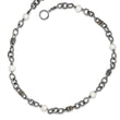 Shey Couture Sterling Silver with 14K Accent 18.5 Inch Antiqued 8-8.5mm Freshwater Cultured Pearl Necklace - Birthstone Company