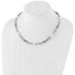 Shey Couture Sterling Silver with 14K Accent 18.5 Inch Antiqued 8-8.5mm Freshwater Cultured Pearl Necklace - Birthstone Company