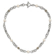 Shey Couture Sterling Silver with 14K Accent 18.5 Inch Antiqued 8-8.5mm Freshwater Cultured Pearl Necklace - Birthstone Company