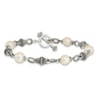 Shey Couture Sterling Silver 8 Inch Antiqued 8-8.5mm Freshwater Cultured Pearl Bracelet - Birthstone Company