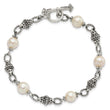 Shey Couture Sterling Silver 8 Inch Antiqued 8-8.5mm Freshwater Cultured Pearl Bracelet - Birthstone Company