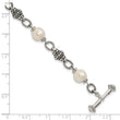 Shey Couture Sterling Silver 8 Inch Antiqued 8-8.5mm Freshwater Cultured Pearl Bracelet - Birthstone Company