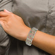 Sterling Silver Gold-Plated Blue Topaz Women's Cuff Bracelet by Shey Couture - Birthstone Company