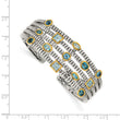 Sterling Silver Gold-Plated Blue Topaz Women's Cuff Bracelet by Shey Couture - Birthstone Company