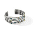 Sterling Silver Gold-Plated Blue Topaz Women's Cuff Bracelet by Shey Couture - Birthstone Company