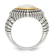 Shey Couture Sterling Silver with 14K Accent Antiqued Mother of Pearl Ring - Birthstone Company