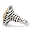 Shey Couture Sterling Silver with 14K Accent Antiqued Mother of Pearl Ring - Birthstone Company