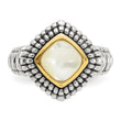 Shey Couture Sterling Silver with 14K Accent Antiqued Mother of Pearl Ring - Birthstone Company