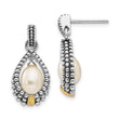 Shey Couture Sterling Silver and 14K Gold Pearl Drop Earrings