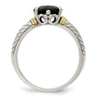 Shey Couture Sterling Silver with 14K Accent Antiqued Oval Garnet Ring - Birthstone Company