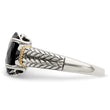 Shey Couture Sterling Silver with 14K Accent Antiqued Oval Garnet Ring - Birthstone Company