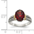 Shey Couture Sterling Silver with 14K Accent Antiqued Oval Garnet Ring - Birthstone Company