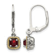 Sterling Silver Garnet Earrings with 14K Gold Accents - Birthstone Company