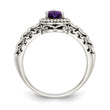 Shey Couture Sterling Silver with 14K Accent Antiqued Amethyst Heart Ring - Birthstone Company
