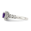 Shey Couture Sterling Silver with 14K Accent Antiqued Amethyst Heart Ring - Birthstone Company