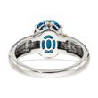 Shey Couture Sterling Silver with 14K Accent Antiqued Oval Blue Topaz Ring - Birthstone Company